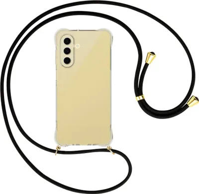 Produktbild von Handykette Backcover-Schutzhülle mit Band (Metall goldfarben) für Samsung Galaxy A26 5G - schwarz