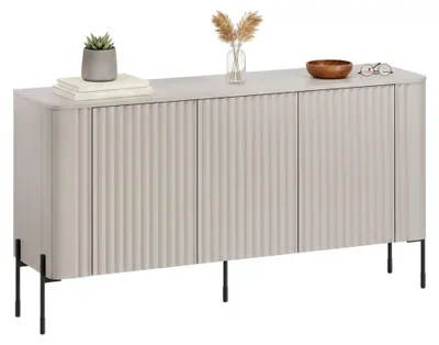 Produktbild von Dmora Sideboard Susegana 150x39,6x80h cm Beige, 3 Ablagen 6 Fächer