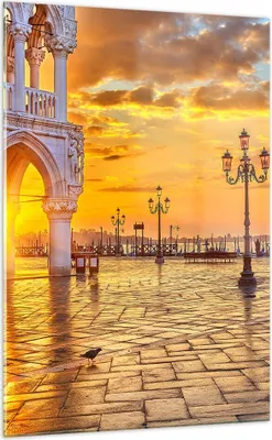 Produktbild von Bilder auf glas - Einteilig - Venedig Stadt - 70x100cm - Glasbilder - Wandbilder - Bilder - zum Aufhängen bereit - Wanddekoration aus Glas - Glas Bilder - Wandbild auf Glas - GPA70x100-3665