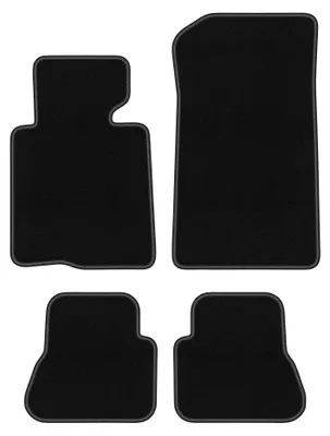 Produktbild von Velours-Fußmatten für BMW 3 E46 2000-2007 (Cabrio) – 4-tlg, Schwarz, passgenau – Wielganizator BASIC