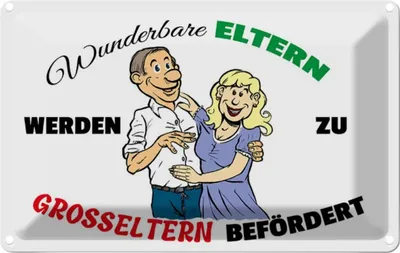Produktbild von vianmo Blechschild 12x18 cm wunderbare Eltern werden Großeltern Familie Freunde