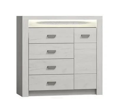 Obrázok produktu pre Kombinovaná komoda CHALAPATA - šírka 109 cm, dub kraft biely