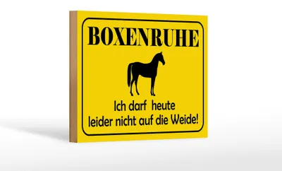 Produktbild von Holzschild Hinweis 18x12cm Boxenruhe nicht auf die Weide Pferd