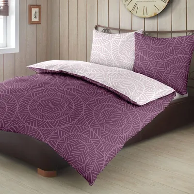Produktbild von Traumschlaf Feinbiber Bettwäsche Kreise lila 155x220 cm + 80x80 cm