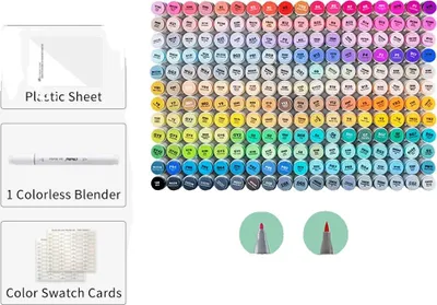Obrázek produktu pro Umělecké fixy, design s dvojitou špičkou, 216 živých barev, jemný štětec 216 CLR