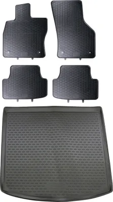 Produktbild von Gummi Kofferraumwanne + Fußmatten Set für Seat Leon 3 ST 5F, Bj. 2013-2019