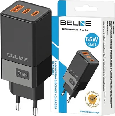 Obrázek produktu pro Beline Charger 65W GaN 2xUSB-C +USB-A only head black