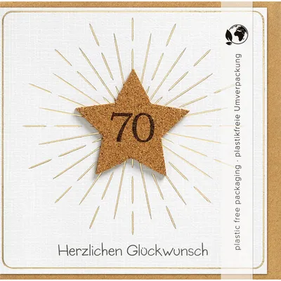 Produktbild von Perleberg 7842023-2 Geburtstagskarte Moments Zahl 70 - inkl. Umschlag
