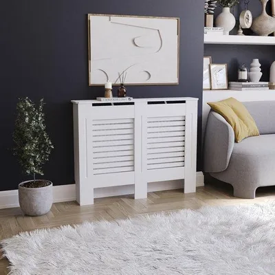 Immagine prodotto di Azomor: elegante rivestimento per radiatore bianco in MDF di medie dimensioni
