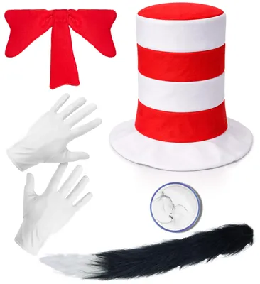 Katzenkostüm-Set: Hut, Handschuhe, Fliege, Schwanz, Erwachsene