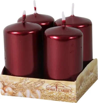 Zdjęcie produktu dla Nohel Garden świeca adwentowa metaliczna błyszcząca d4x8cm 4szt