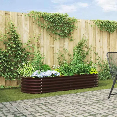 Obrázok produktu pre Maison Exclusive - Vysoký záhon hnedý 240 x 80 x 44 cm oceľ