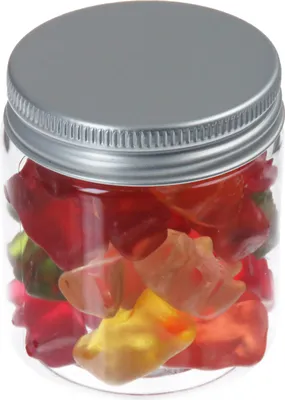 Produktbild von 75 ml PET Tiegel transparent, mit Aluminiumdeckel, 20 Stück