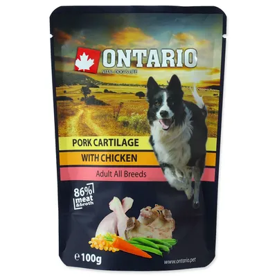 Produktbild von Ontario Beutel Schweineknorpel mit Huhn in Brühe 100g
