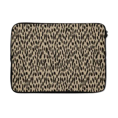 Produktbild von MuchoWow® Laptop Hülle 13 Zoll Pantherdruck - Schwarz - Braun - Muster - Polka dots Laptoptasche - Laptophülle - Sleeve - Rundumschutz