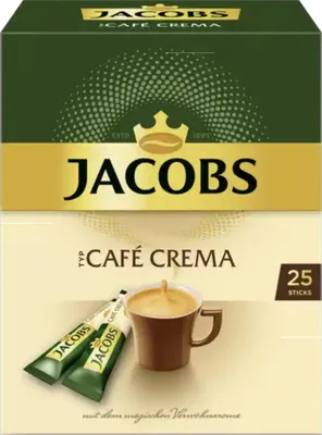 Produktbild von Jacobs löslicher Kaffee Café Crema, 25 Instant Kaffee Sticks
