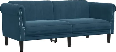 Produktbild von vidaXL Sofa 2-Sitzer Blau Samt