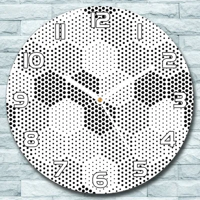 Produktbild von Wanduhr aus Glas Rund fi 30 weiß und schwarz Quarz Deko Schlafzimmer Büro