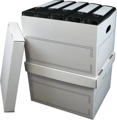Produktbild von 10x Archivcontainer mit Deckel, Archivbox, Basic, S, weiß