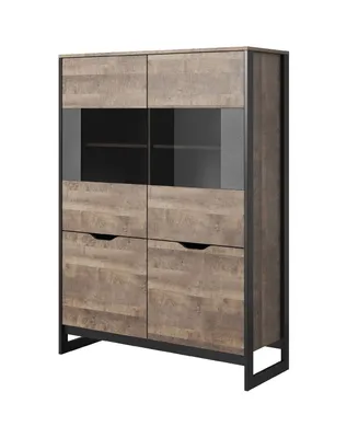 Produktbild von Vitrine ARDEN B Wohnzimmerschrank eiche sand grande / matera