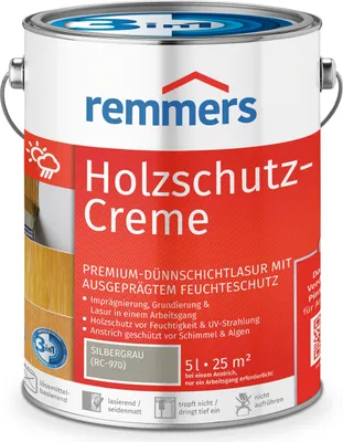 Produktbild von Remmers Holzschutz-Creme 3in1 silbergrau (RC-970) 5 l, Holzlasur aussen