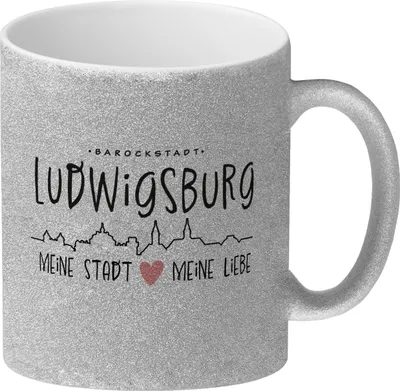 Produktbild von Ludwigsburg Glitzer-Kaffeebecher Meine Stadt meine Liebe