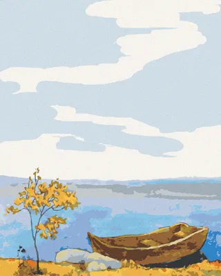 Produktbild von Zuty - Malen nach Zahlen - BOOT AM UFER, 40x50 cm, ohne Keilrahmen
