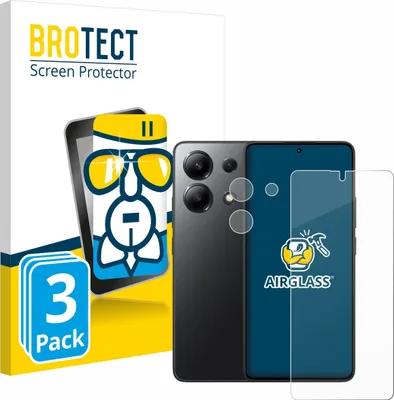 Produktbild von 3x BROTECT Schutzglas für Xiaomi Redmi Note 13 (Display+Kamera) Schutzfolie Panzer Folie Glas Display Schutz klar