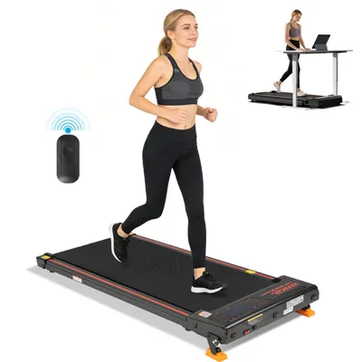 Produktbild von Laufband laufband klein für zur hause, 1–6 km/h, Bluetooth, Fernbedienung Vierstufige Steigungsanpassung, bis 110kg, LED-Display, 0,75 HP