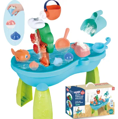 Obrázok produktu pre WOOPIE Stolík na vodu 2v1, pieskovisko, vodopád, 10 prvkov.
