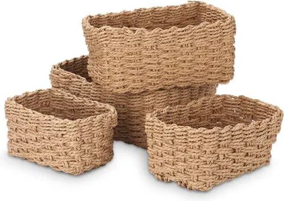 Produktbild von Famanu Aufbewahrungskörbe Set aus recycelbarem Papiertau - 4 Stück