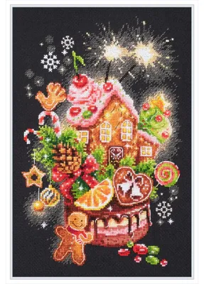 Kreuzstich-Set Weihnachtsbonbon, Zählmuster, 18x28 cm