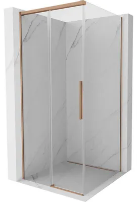 Obrázek produktu pro Mexen Rox sprchový kout posuvný 100 x 100 cm, transparentní, kartáčovaná měď - 8C2-100-100-65-00
