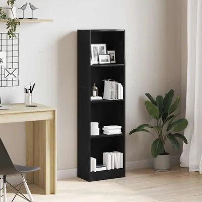 Productafbeelding van Maison Exclusive - Boekenkast, zwart, eikenlook, 40x24x143 cm, houtvezel