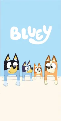Produktbild von Jerry Fabrics Bluey Bingo Strandtuch Urlaub Kinder Schwimmen Kinder Badetuch Geschenk, 70 x 140 cm, Blau