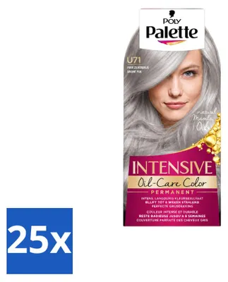 Produktbild von 25 x Poly Palette Haarfarbe U71 Reinsilbergrau 115 ml - Vorteilspackung - 25 Stücke