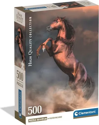 Productafbeelding van Puzzel, 500 stukjes, CB High Quality Collection, afbeelding: wild rood paard