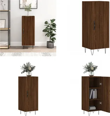 Image de vidaXL Sideboard brun aspect chêne 34,5x34x90 cm Bois composite - Sideboard - Buffets - Armoire - Rangement