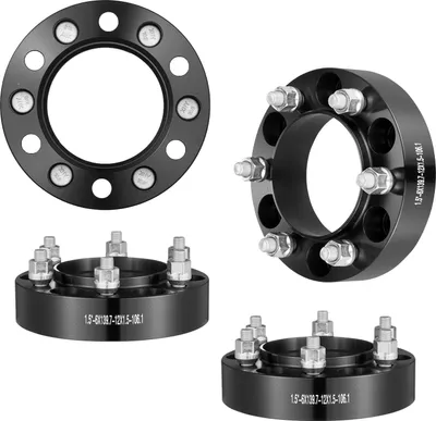 Obrázok produktu pre VEVOR dištančné podložky pod kolesá, 1,5 palca 6 x 5,5 palca adaptér na kolesá, 6 kolíkov, kované, 106,1 mm otvor, dištančné podložky s nábojom M12 x 1,5, vhodné pre Toyoty a Lexus 1996-2022