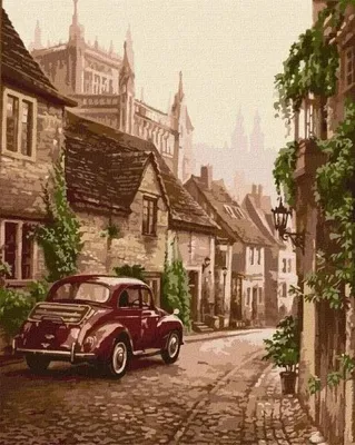 Image de Peinture par numéros - Vieille ville, format 40x50 cm - Ideyka