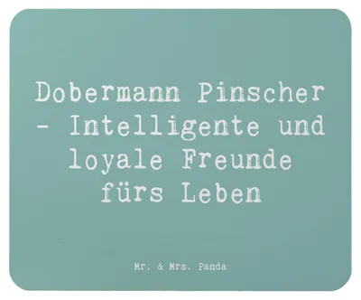 Produktbild von Mr. & Mrs. Panda Mousepad Spruch Dobermann Pinscher Freund - Meeresbrise - Geschenk, Wachhunde, Hunderassen Beschreibung, mousematte, Hunderasse, notebook mauspad, Hunde