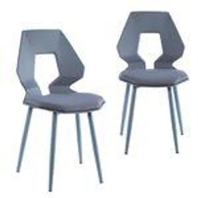 Produktbild von 2er 4er Set Design Stühle Esszimmerstühle Küchenstühle Wohnzimmerstuhl Bürostuhl Kunststoff  , Menge:2 St.;Farbe:Grau / Grau