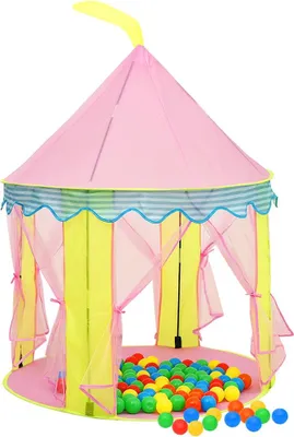 Obrázok produktu pre vidaXL Detský hrací stan s 250 loptičkami ružový 100x100x127 cm