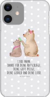 Produktbild von Mr. & Mrs. Panda Iphone 11 Handyhülle Bär Kind - Grau Pastell - Geschenk, Muttertag, Handy Schutzhülle, XR, Bären, Mama, Familie, Hülle, Cover