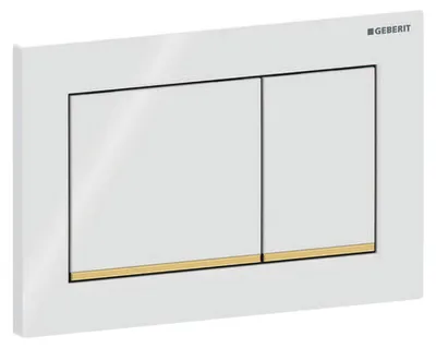 Immagine prodotto di Geberit 115080KK1 Abdeckplatte Omega 30 115,080,KK,1 2-Mengenspülung gold/weiß