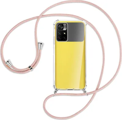Produktbild von Handykette Backcover-Schutzhülle mit Band (Metall silberfarben) für Xiaomi Redmi Note 11 - roségold