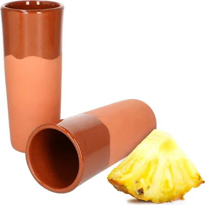 Zdjęcie produktu dla zestaw 2 glinianych kubków 250ml 2 osoby dzbanek na miód pitny dzbanek na wino Viking śródziemnomorski