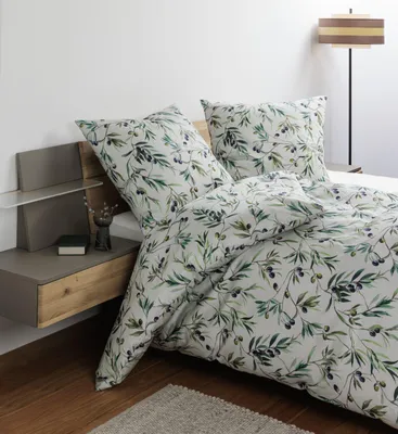 Produktbild von Janine Mako-Satin Bettwäsche 135X200,80x80 2 teilig  Modern Art S 42152-06-500 salbeigrün olive