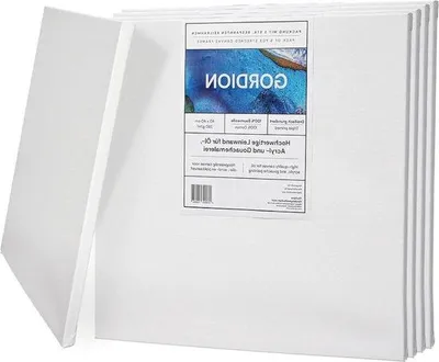 Immagine prodotto di Set di pannelli in plastica per pittura - 5 teli da 40x40 cm - 280 g/m² di cotone - per pittura acrilica, a olio e a guazzo