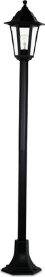 A black outdoor lamp post.